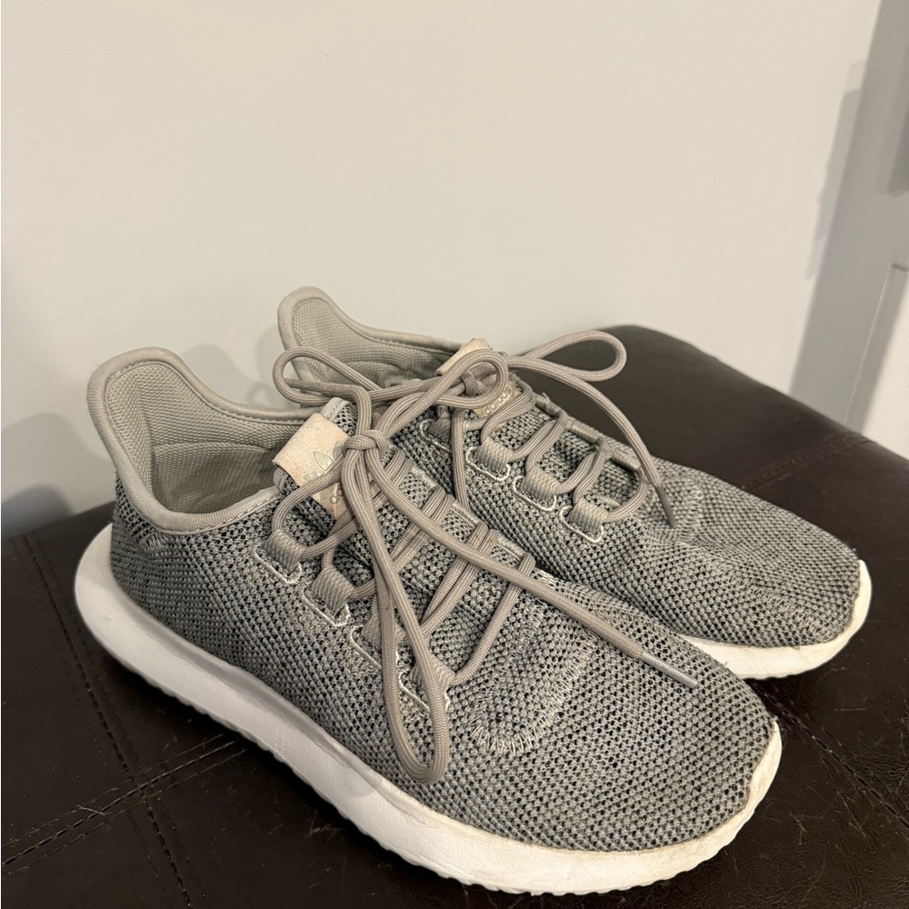 Gray Knit Adidas Sneakers